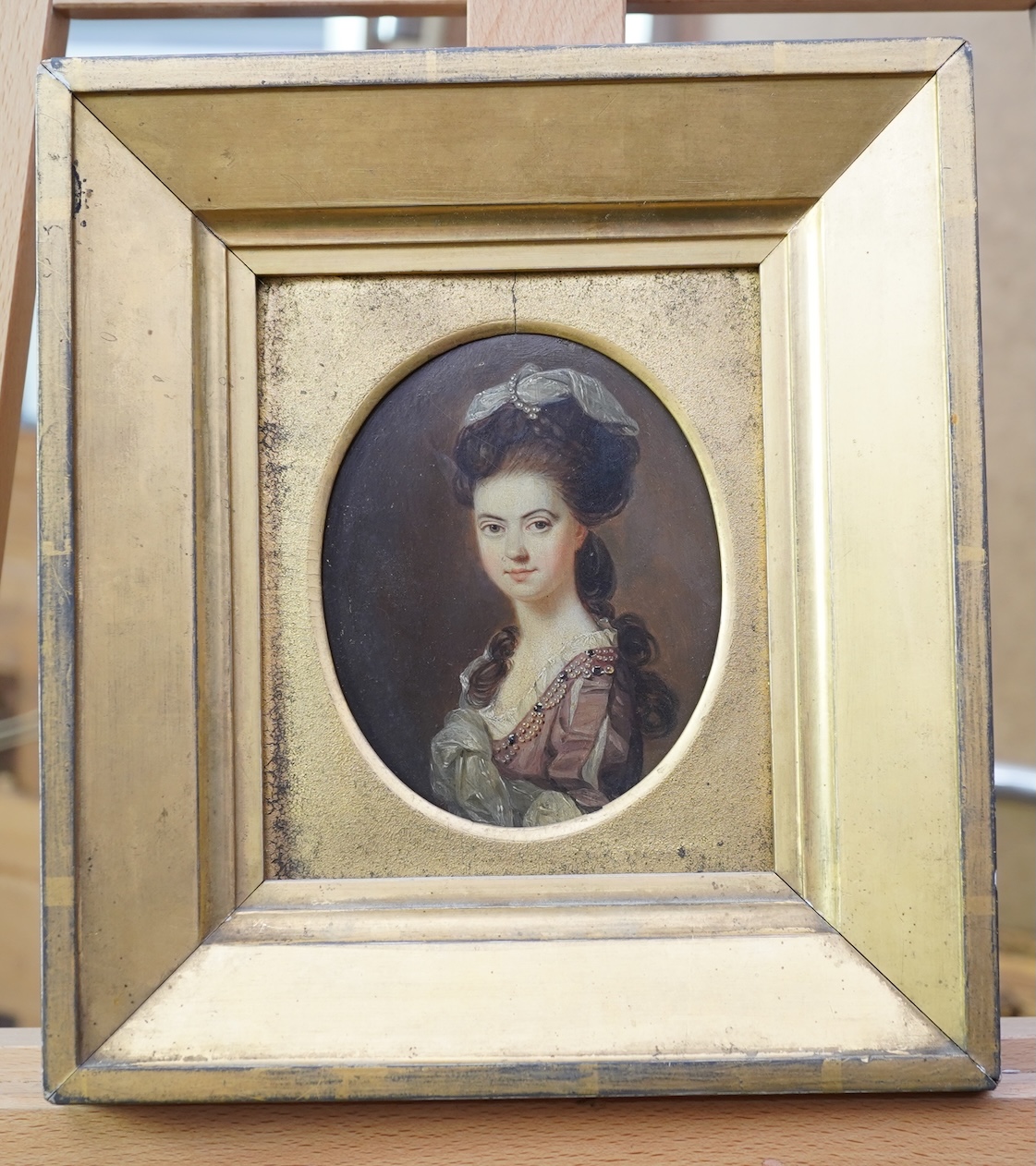 English School, 18th century, A portrait miniature of Agnes Pares, neé Lightbody (1759-1812)